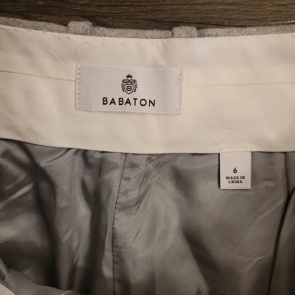 Aritzia Babaton The Next Pants Gray Pleated Wool Cashmere Blend Trousers Size 6 - Picture 6 of 11